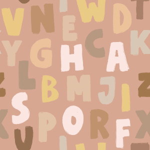 Tapeta do pokoju dla dziecka Literki Pink