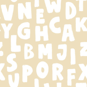 Tapeta do pokoju dla dziecka Literki Beż