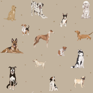 Tapeta do pokoju dla dziecka Dogs are The Best – Beige