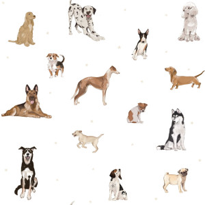 Tapeta do pokoju dla dziecka Dogs are The Best White
