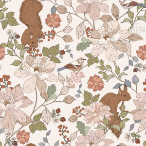 Tapeta do pokoju dla dziecka wiewiórki: Squirrels in the Woods