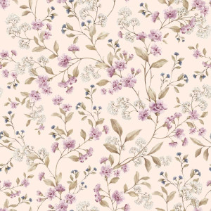Tapeta do pokoju dla dziecka Meadow in Pink and Blue flower
