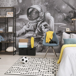 Tapeta Malumi GALAXY - Comic Book - Kosmiczna Z Astronautą I Samochodem