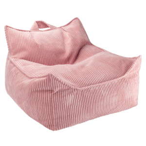 Miękki fotelik pufa dla dziecka Pink Mousse Sztruks Wigiwama