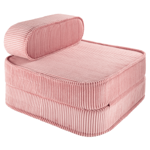 Fotel dla dziecka rozkładany sztruksowy Pink Mousse Wigiwama