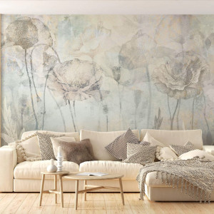Tapeta Artystyczna Malumi Poppy - Ice - Do Salonu Z Motywem Maków