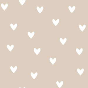 Tapeta do pokoju dla dziecka SIMPLE Hearts Beige