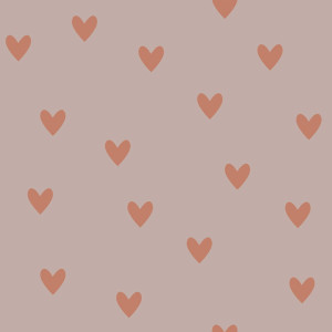 Tapeta do pokoju dla dziecka SIMPLE hearts pink and red brick