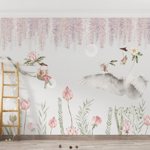 Tapeta do pokoju dziecka Jezioro Łabędzie 2