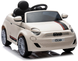 Jeździk FIAT 500 Auto na akumulator Elektro - perłowy, kość słoniowa