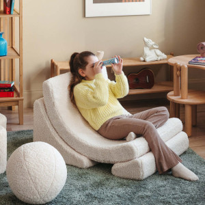 Fotelik pufa dla dziecka Moon Cream White Wigiwama