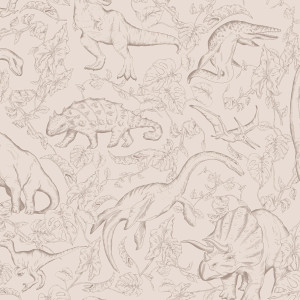 Tapeta do pokoju dziecka w Dinozaury Beżowa