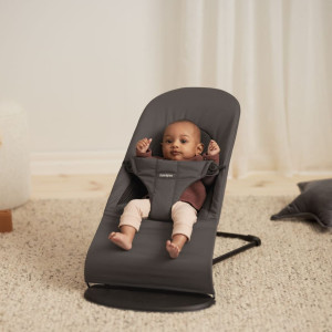 BABYBJORN - leżaczek BALANCE SOFT WOVEN/JERSEY Tri Fabric, Ciemny Szary