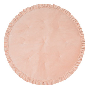 Mata welwetowa z falbanką Peach fuzz