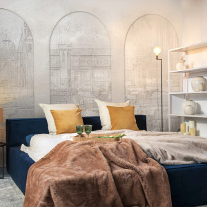 Tapeta Artystyczna Firenze Relief- Tapeta Do Salonu I Sypialni Z Architektonicznym Rysunkiem Włoskiego Miasta