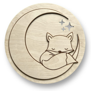 Drewniana lampka nocna „Moonlight Fox” – urocza dekoracja do pokoju dziecka