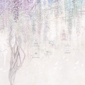 WISTERIA KIDS - Cotton Candy - Tapeta Do Pokoju Dziecięcego Z Kwiecistym Drzewem I Ptakami