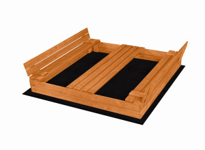 Piaskownica drewniana zamykana z ławeczkami 160x160 cm do ogrodu