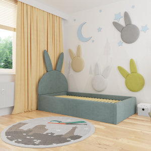Tapicerowane łóżko dla dzieci Króliczek Bunny
