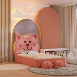 Tapicerowane łóżko dla dzieci Kotek LUX