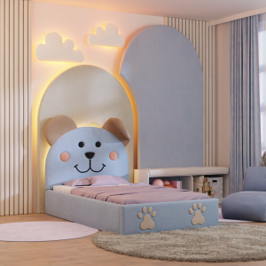 Tapicerowane łóżko dla dzieci Miś Teddy LUX