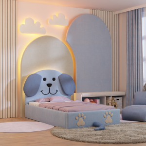 Tapicerowane łóżko dla dzieci Piesek LUX