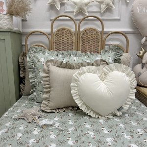 Pościel bawełniana dla dzieci z falbanką Łabędzie