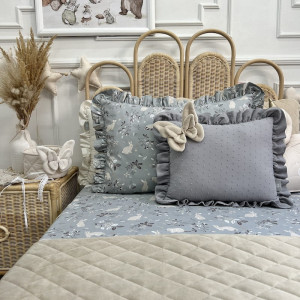 Pościel bawełniana dla dzieci z falbanką Leśne Zwierzęta