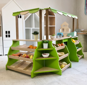 Duży Drewniany Sklepik Stragan dla Dzieci Montessori - zabawka kreatywna
