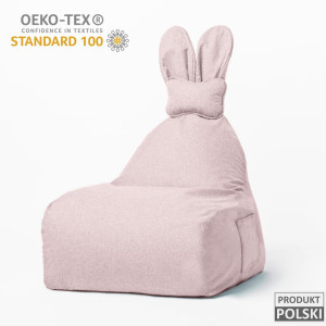 Pufa siedzisko z oparciem do pokoju dziecka Bunny Soft - Różowa