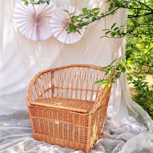 Ławka Wiklinowa Kufer Sofa Skrzynia Naturalna