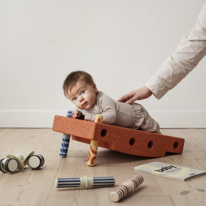 Kreatywne klocki rozwijające motorykę dużą - MODU - Baby activity set - Burnt Orange / Dusty Green
