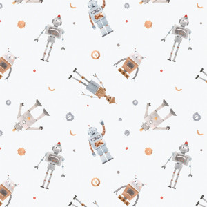 Tapeta do pokoju dziecka Roboty Vintage
