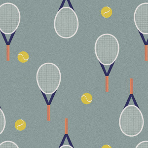 Tapeta do pokoju dziecka Tenis Zieleń Vintage
