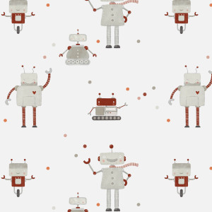 Tapeta do pokoju dziecka Roboty Vintage 2