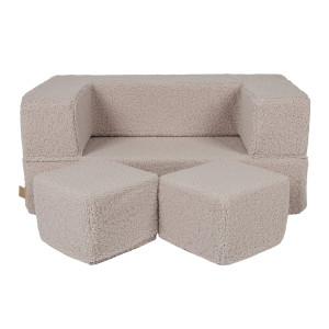 Modułowa sofa do pokoju dziecka Bearly Cube Kremowa