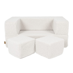 Modułowa sofa do pokoju dziecka Bearly Cube Biała