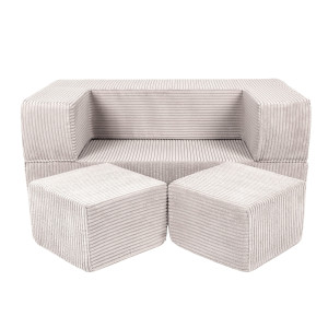 Modułowa sofa do pokoju dziecka Sztruksowa Ecru