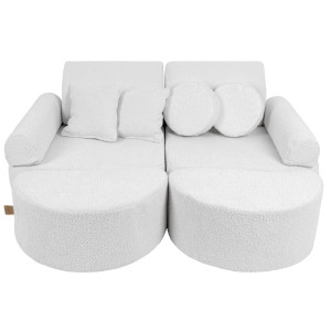 Sofa modułowa do pokoju dziecka Pocket Max Boucle Biała