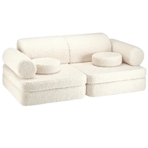 Modułowa sofa dla dziecka plac zabaw Cream White Teddy Wigiwama