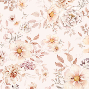 Tapeta do pokoju dziecka Kwiaty Boho
