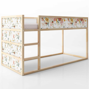 Naklejka na łóżko Ikea Kura Kwiaty Vinatage