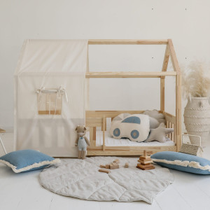 Bawełniany baldachim na łóżeczko domek Raw Cotton