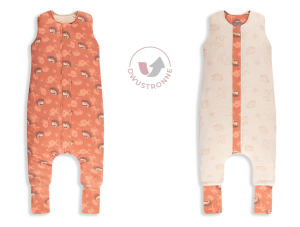 Dwustronny Śpiworek z Nóżkami S (1-2 lata) Vintage Animals Amaranth/Cream