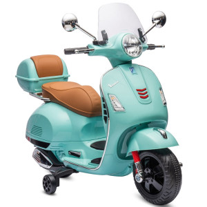 Jeździk akumulatorowy Scooter Vespa z kuferkiem turkusowy