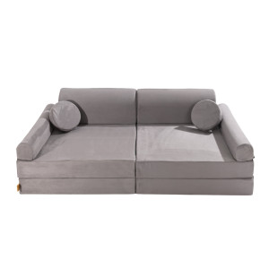 Sofa modułowa dziecięca Velvet Premium Szara