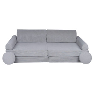 Sztruksowa sofa dziecięca Premium Szara