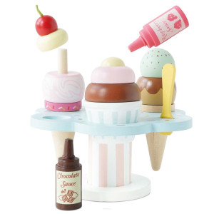 Drewniane lody rożki zestaw Carlo's Gelato, zabawka, lodziarnia Le Toy Van