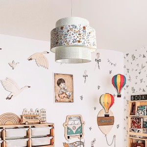 Lampa sufitowa do pokoju dziecka Rattanowa Boho Flowers