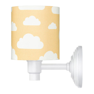 Kinkiet musztardowy do pokoju dziecka w chmurki mustard clouds